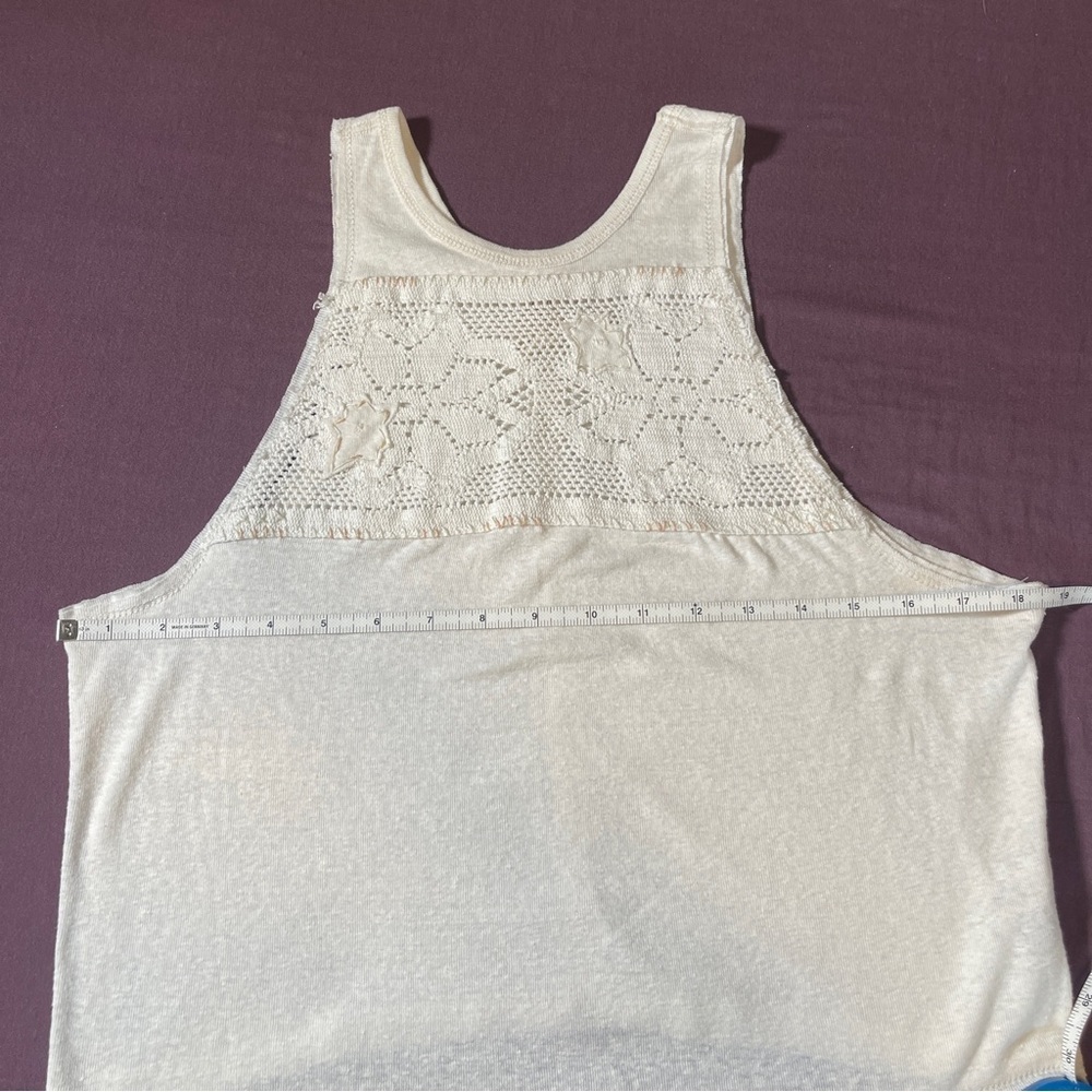 We the Free Crochet Detail Cropped Tank Top in White/off white -  XS Free People - Picture 3 of 8